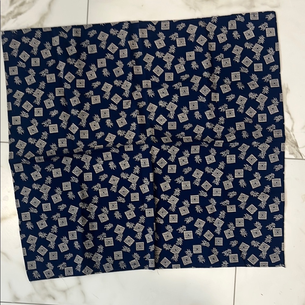 Blue Scarf with global  Pattern